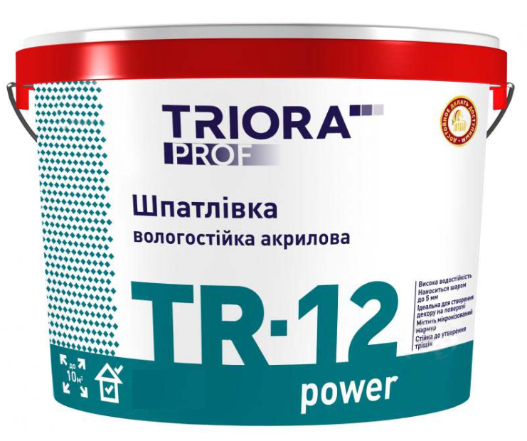 Шпаклівка Triora TR-12 power вологостійка 1,5 кг